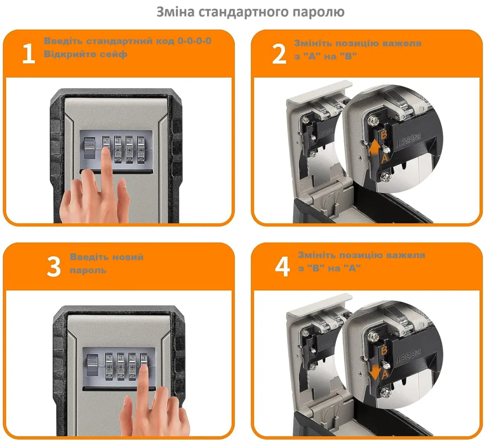 Зовнішній сейф із кодовим замком Optimus CH-817 (висота 120 мм) Сірий Вінниця - фото 7