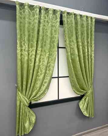 Комплект готових штор VR-Textil Жакард Вензель № 297ш Салатовий 130х170 см 2 шт (35-0406) Київ