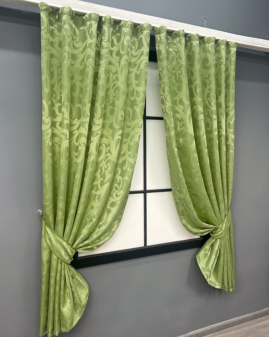 Комплект готових штор VR-Textil Жакард Вензель № 297ш Салатовий 130х170 см 2 шт (35-0406) Київ - фото 2
