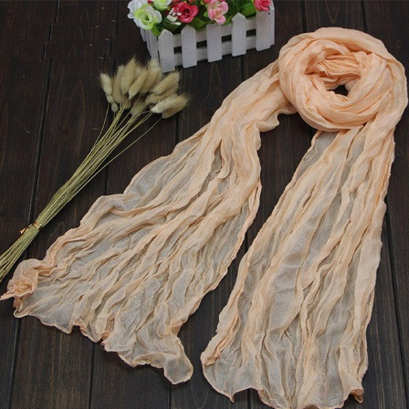 Женский шарфик персиковый - размер шарфа 170*40см, хлопок, полиэстер. Киев - изображение 1