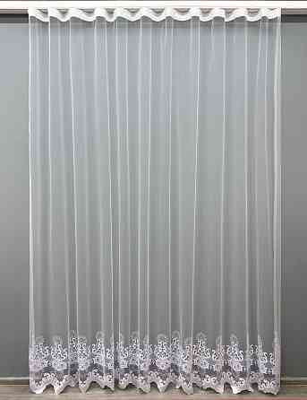 Тюль VR-Textil 1821т Фатин с вышивкой Белый 300х270 см (42-0804) Киев