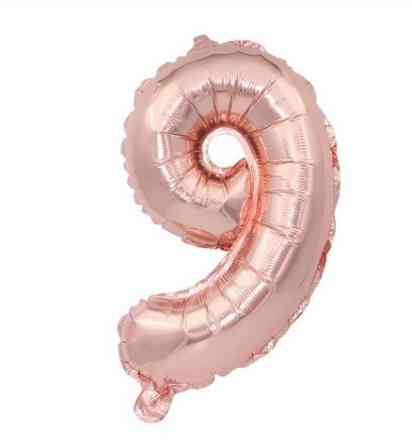 Шарик цифра 9 фольгированная 32 дюйма розовое золото Киев