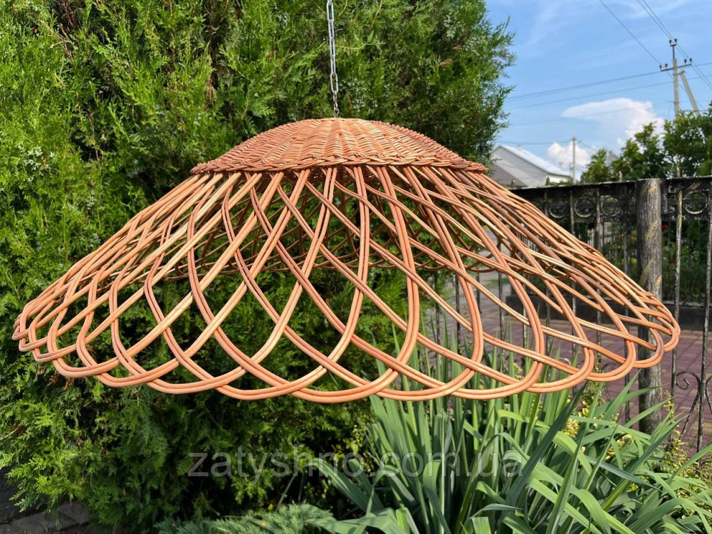 Люстра плетена кругла велика з лози Київ - фото 4