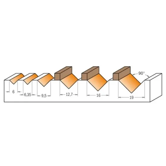 Фреза пазова V-подібна CMT D=6 I=8 A=90 S=8 (915.060.11) Одесса