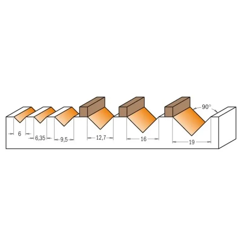 Фреза пазова V-подібна CMT D=6 I=8 A=90 S=8 (915.060.11) Одесса - изображение 2