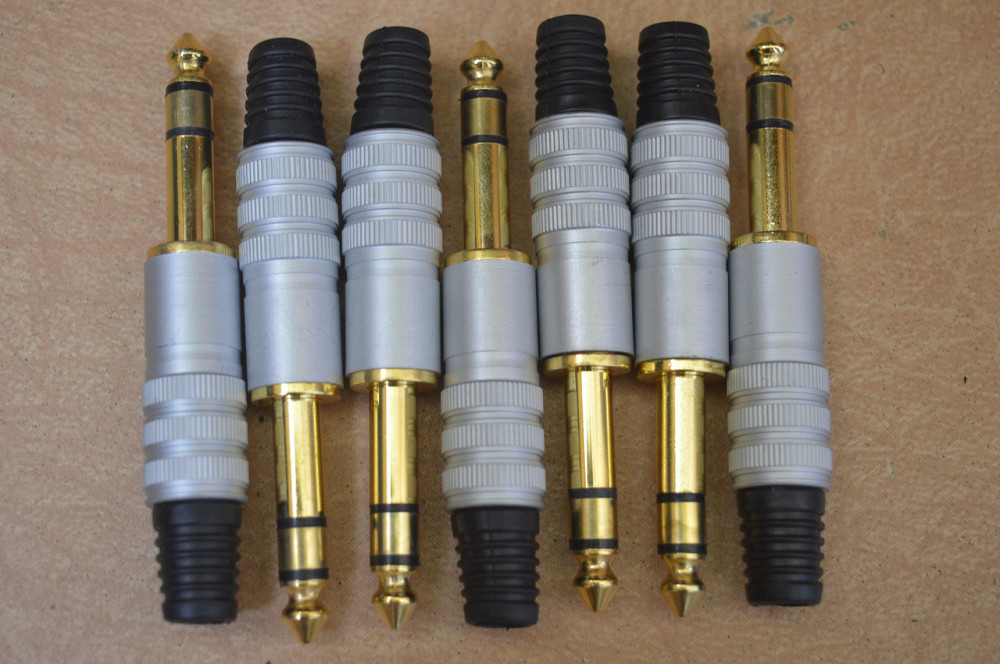 Штекер 6,3 мм стерео, gold, корпус метал Полтава - фото 1