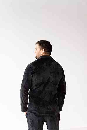 Піжама чоловіча велюрова на ґудзиках Чорний L Харків