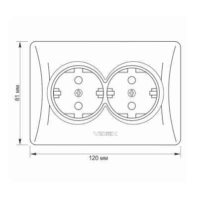 Розетка Videx BINERA 2ая із заземленням (VF-BNSK2G-W) Вінниця
