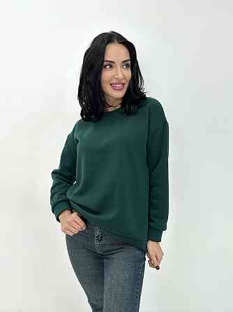 Базовий однотонний світшот "Stand" оптом | Норма і батал Темно-зелений, 50-52 Київ