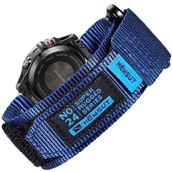Ремінець для годинника Hemsut HS121 Super Strong Nylon Garmin Blue 22 mm SBR Київ