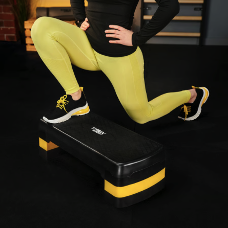 Степ платформа спортивная для фитнеса аэробики кардио упражнений на выносливость регулируемая высота желтая Киев