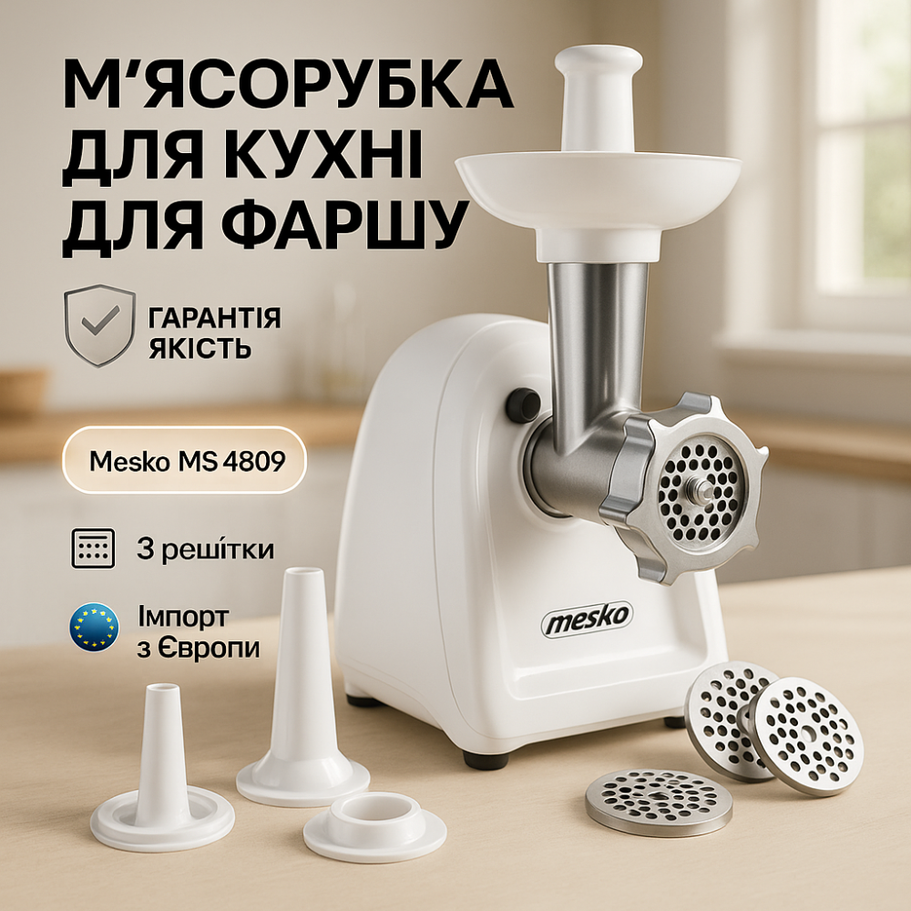 Электрические мясорубки профессиональные Mesko, Мясорубка электрическая шнековая с реверсом RF-15 Львов - изображение 2