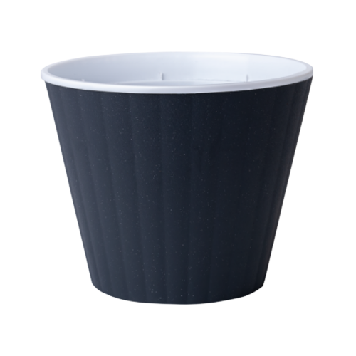 Вазон Ібіс з подвійним дном 13*11,2см граніт/білий Алеана Житомир - изображение 1