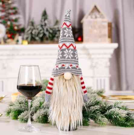 Чехол для бутылки новогодний Гном 41 на 13 см разноцветный Киев