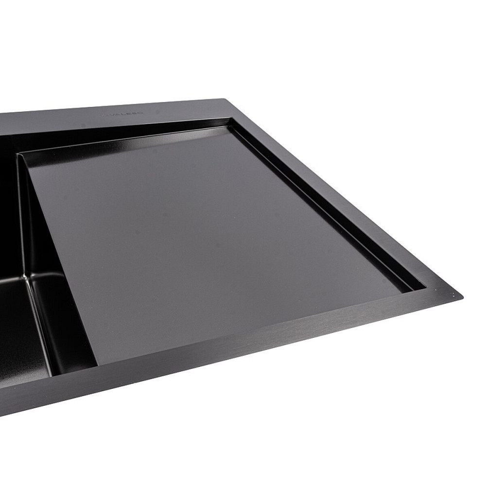 Мийка кухонна нержавіюча сталь PVD чорна для кухні VALESO CM 78*50 L DÉCOR Handmade 3.0/0.8 Коломия - фото 9