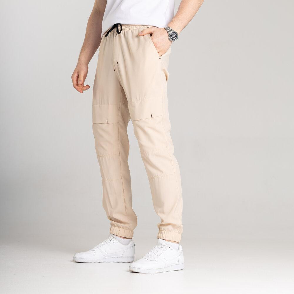 Чоловічі штани джогери з кишенями бежеві Pobedov Vershyna Київ - фото 1