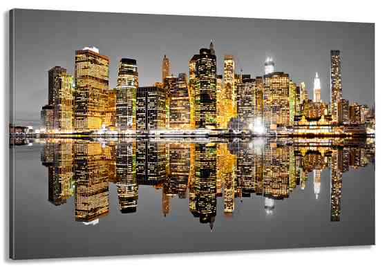 Картина холст в гостиную / спальню  Нічне місто      MLP_234 90х180см Киев