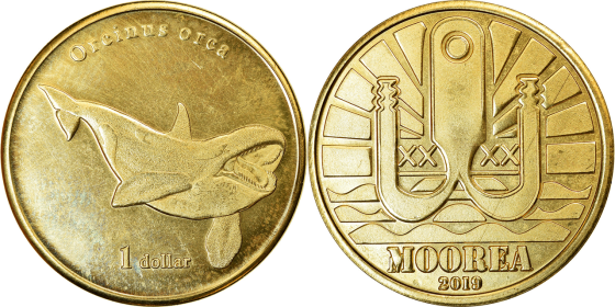 Coin, French Polynesia, Dollar, 2019, Moorea - Orque, Полтава