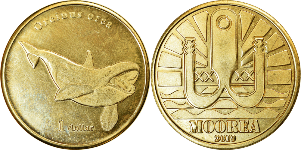 Coin, French Polynesia, Dollar, 2019, Moorea - Orque, Полтава - фото 1