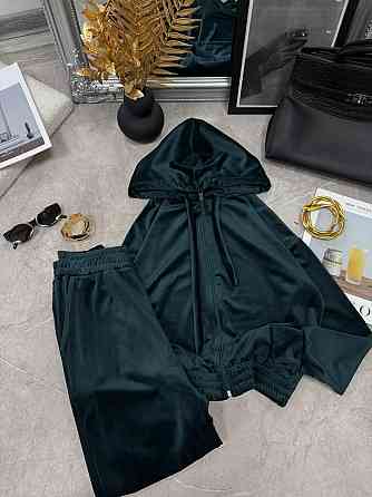 Женский повседневный велюровый костюм двойка: кофта и штаны Бутылка, 50/52 Одесса