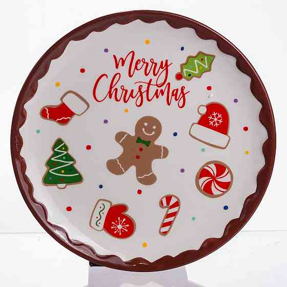 Новогодняя фарфоровая тарелка Merry Christmas 21 см Киев