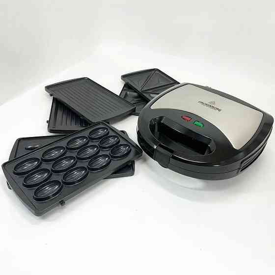 Гриль многофункциональный для дома Crownberg, Гриль электрический для кафе со сменными насадками KE-18 Львов