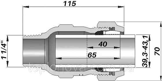 Соединение прямое зажимное с наружной резьбой DN32(39,3-43,1 мм) х 1 1/4″ AK AGAflex Черновцы