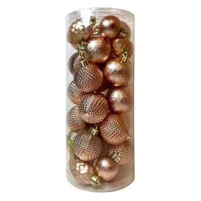 Елочная игрушка Chomik пластикові кульки компл. 31шт, 3см, рожево-пудрові (5900779877160_2) Винница