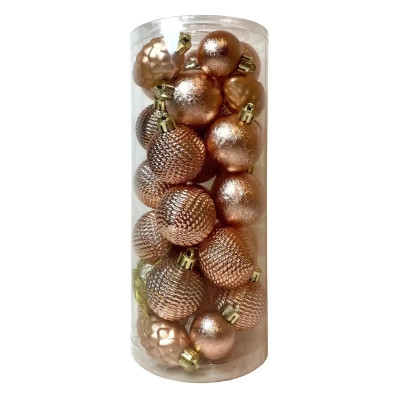 Ялинкова іграшка Chomik пластикові кульки компл. 31шт, 3см, рожево-пудрові (5900779877160_2) Вінниця - фото 1