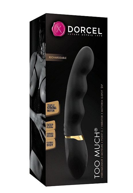 Вибратор ультрастимулирующий Dorcel Too Much Rechargeable Black, гибкий и мощный, 3 вибромотора Sex Aura Киев - изображение 3