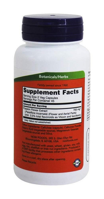 Страстоколір (пасифлора) Now Foods Passion Flower 350 мг 90 капс Київ - фото 2