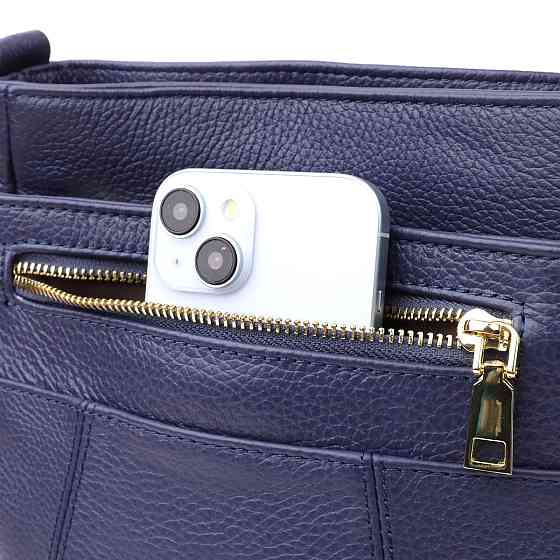 Вертикальная женская сумка из натуральной кожи sale_15121 Vintage Синий Киев