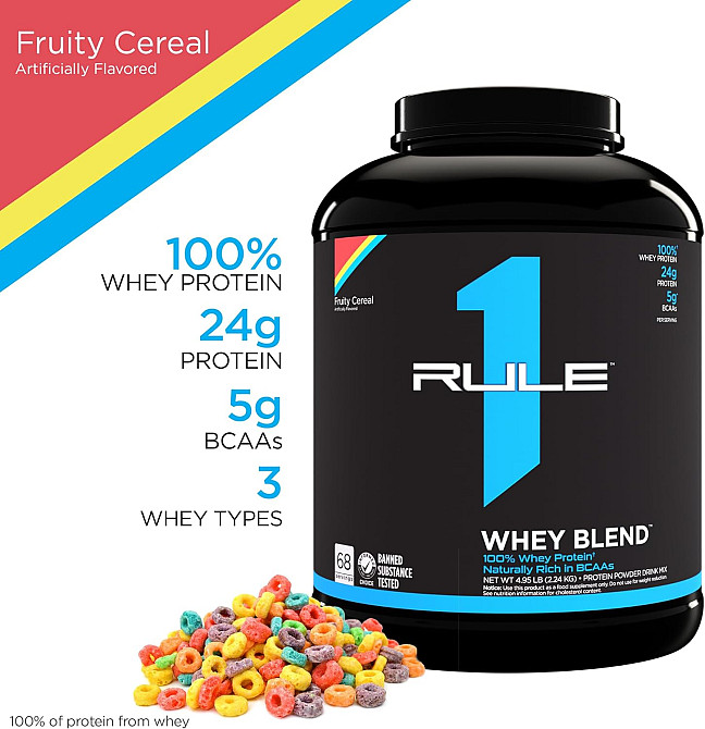 Протеин Rule One Whey Blend 2.27 kg (Fruity Cereal) Луцк - изображение 3