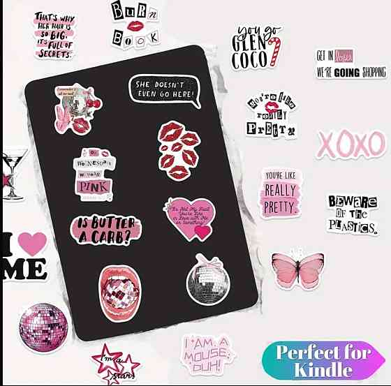 Набор виниловых стикеров Pink Girly, 50 шт Киев