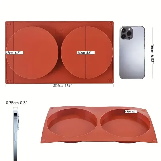 Универсальная силиконовая форма с 2 отделениями – для тортов, шоколада, свечей и рукоделия Киев