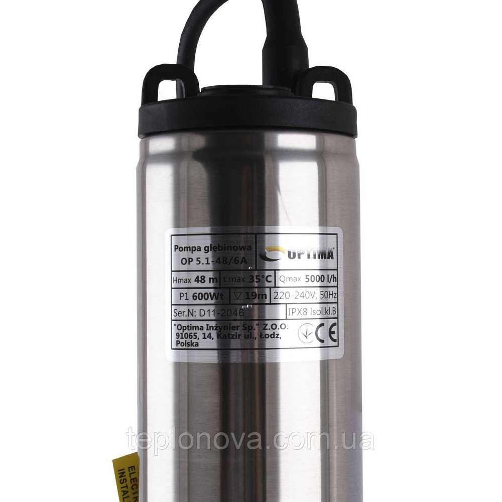 Насос колодезный OPTIMA OP 5,1 - 48/6 AUTO  0,6 кВт Чернівці - фото 5