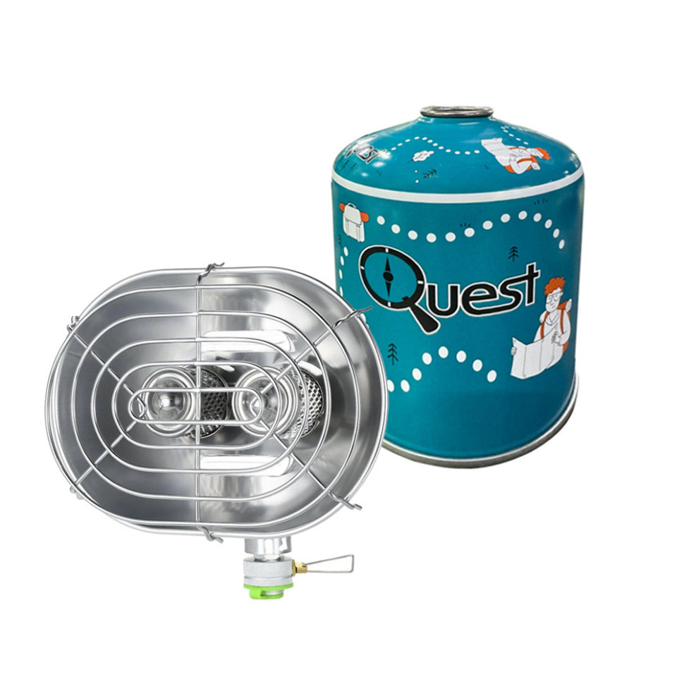 Набор обогреватель газовый BRS-H22 и газовый баллон резьбовой бутановый Quest 450г Винница - изображение 1