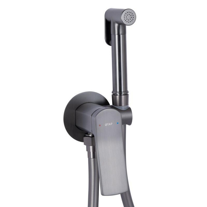 Гигиенический душ из латуни Qtap Slavonice круглый QTSLA262GMB45916 Gunmetal Black PVD Харьков - изображение 3
