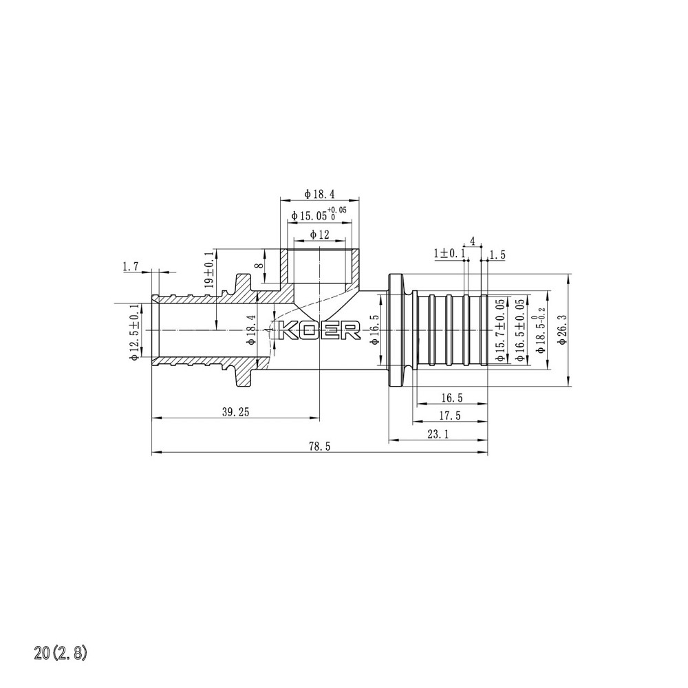 Трубка Т-образная для подсоединения радиатора Koer KA.D20-20-250 (KR4906) Киев - изображение 2