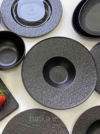 Тарілка для ризото "Чорний обеліск" 28*12,5*5,5 см кругла кераміка для дому та ресторанів Київ