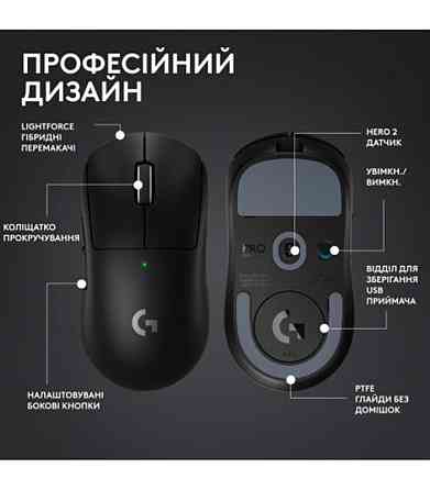 Миша бездротова Logitech G Pro X Superlight 2 Black (910-006630) ( Чорний ) Харків
