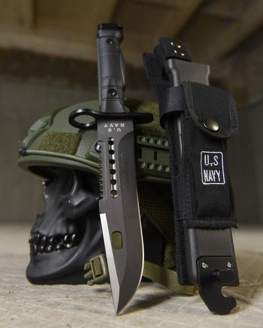 Ніж чорний U.S. Navy black з чохлом у комплекті Одеса - фото 3