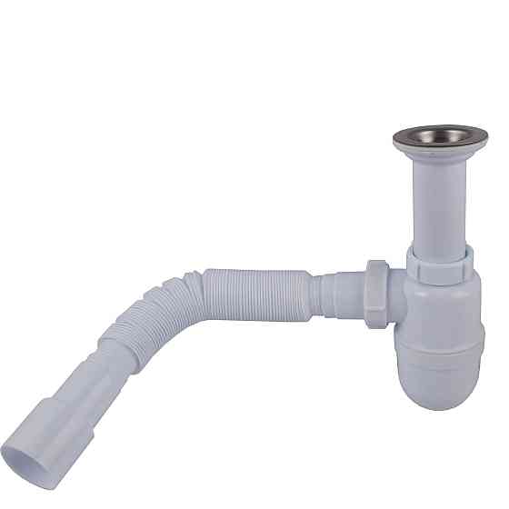 Сифон OPTIMUM 1 1/2″*40 з литим випуском та гофротрубою 40*40/50 OPTI-11043 (000029632) Київ