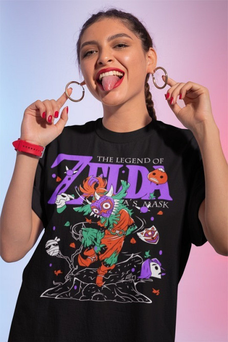 Футболка аниме Маджорас Маск Легенд Зелда оверсайз (S/M/L) Черний AnimeJ0345 Днепр - изображение 2
