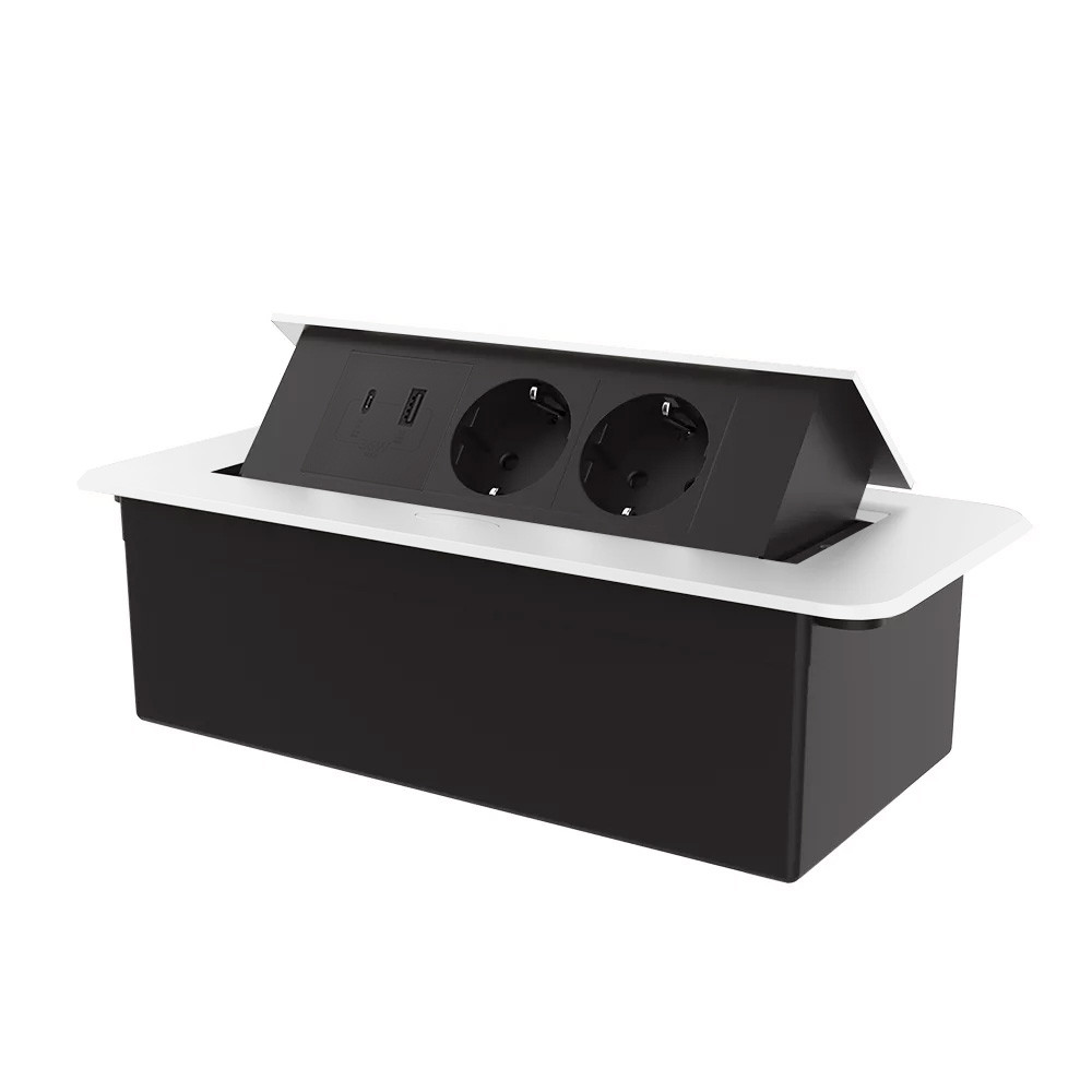 LIVOLO Меблева розетка потрійна LIVOLO біла, вбудована у стільницю, з USB-A і USB Type-C 36 Вт, Коломия - фото 1