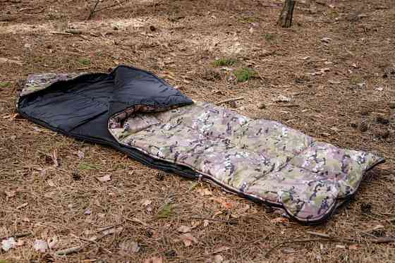 Водонепронекнй спальний мішок мультикам 220*90 см з капюшоном на флісі 2в1 зимовий спальник для військовослужбовців   WAR Львів