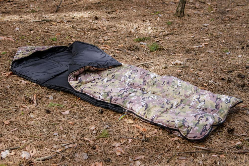 Водонепроницаемый спальный мешок мультикам 220*90 см с капюшоном на флисе 2в1 зимний спальник для военнослужащ Львов - изображение 4