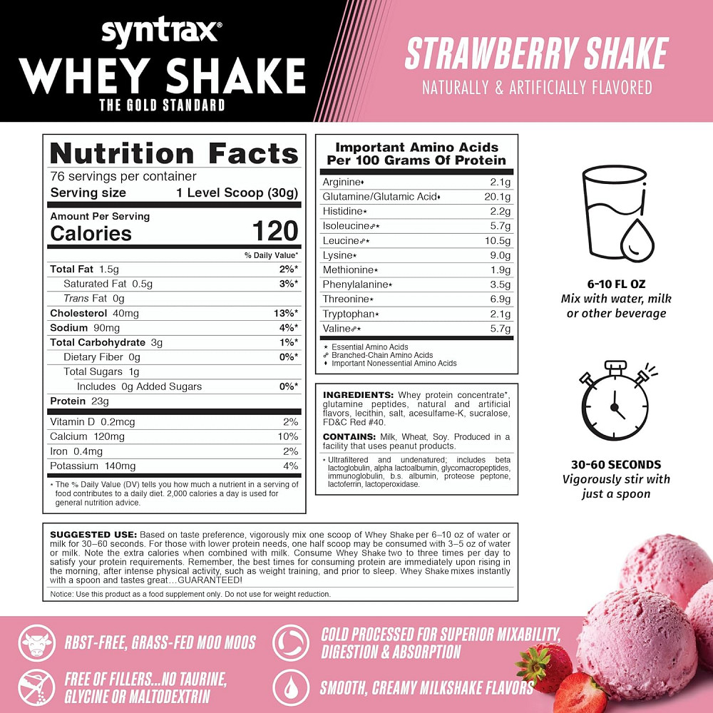 Протеїн Syntrax Whey Shake 2.2 kg (Strawberry Shake) Луцьк - фото 2