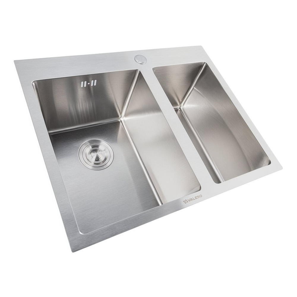 Мийка кухонна нержавіюча сталь на дві чаші для кухні VALESO 60*50D Handmade 3.0/0.8 Коломыя - изображение 8