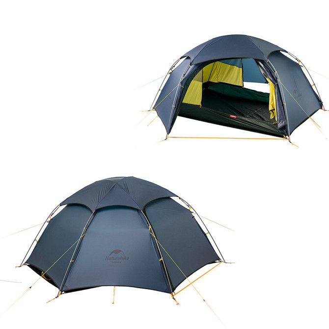 Намет двомісний зі сферичним куполом Naturehike Cloud Peak 2 NH19K240-Y, 15D, темно-синій Київ - фото 3